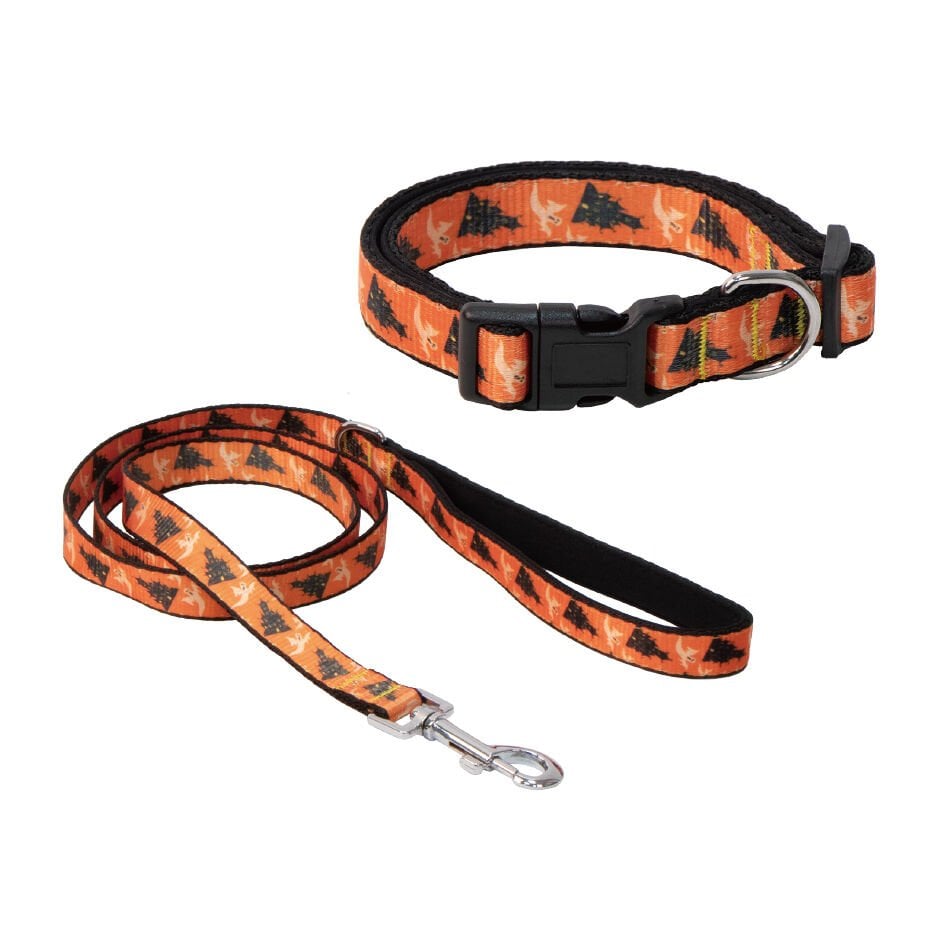 Eastland Boyun Tasma 20mm 30-50 Cm + Uzatma 120cm Cadılar Bayramı Desenli Köpek Tasması