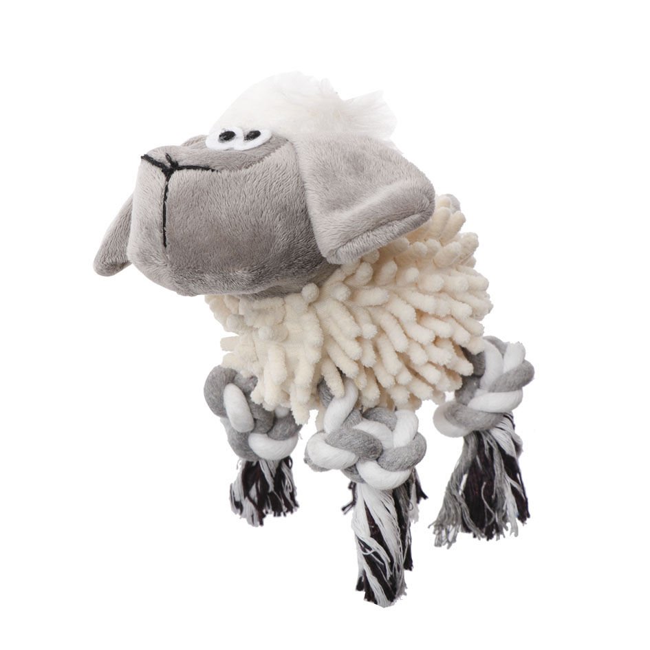 Eastland İpli Öten Peluş Koyun 25 Cm Köpek Oyuncağı