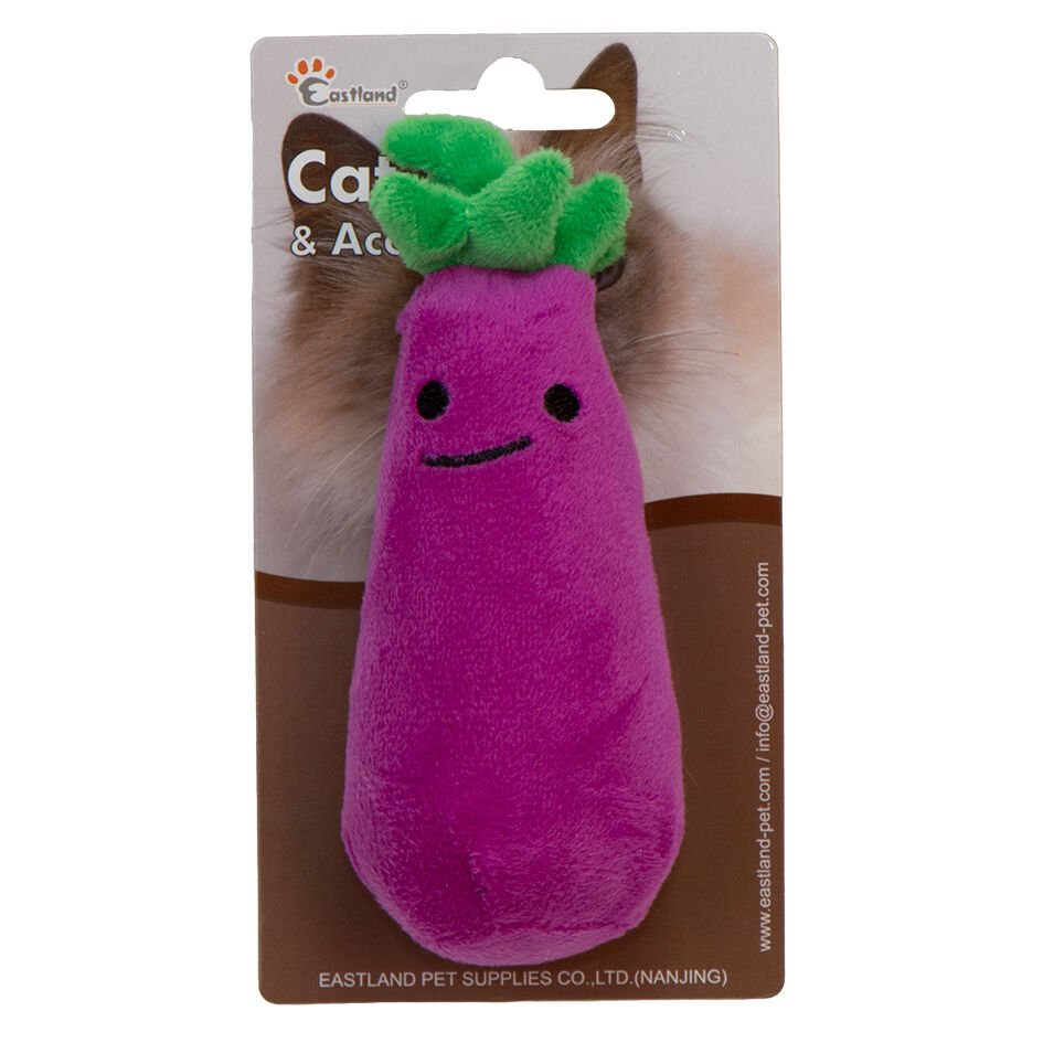 Eastland Catnipli Hışırtılı Peluş Patlıcan 13cm Kedi Oyuncağı