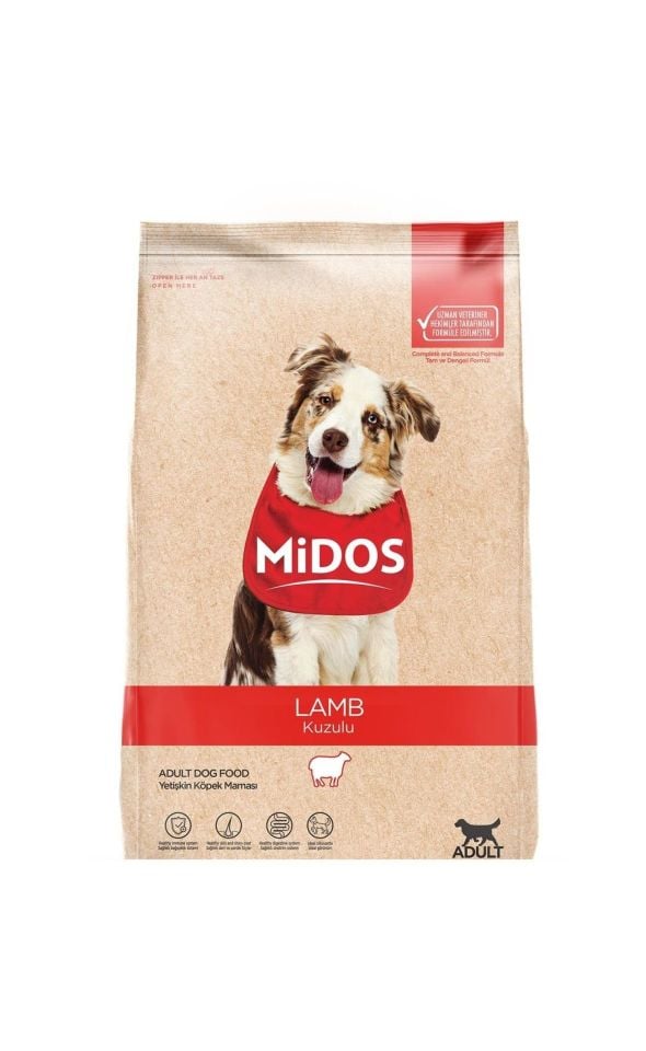 MİDOS Kuzu Etli ve Pirinçli Yetişkin Köpek 3kg