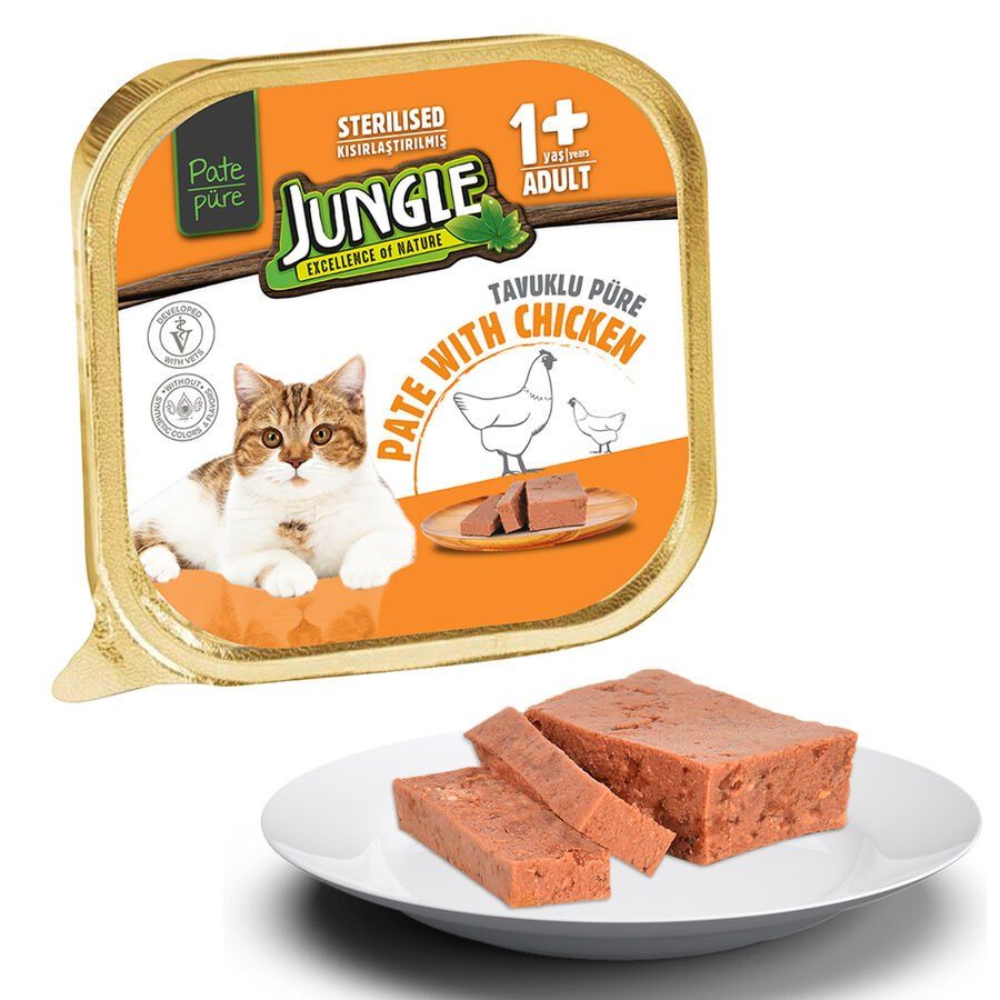 Jungle Tavuklu Kısır Kedi Konservesi 100g
