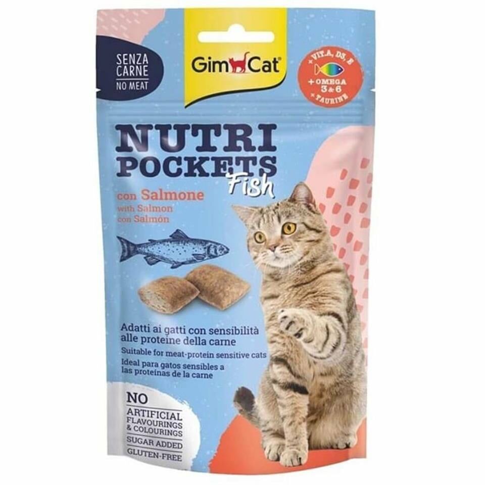 GimCat Nutri Pockets Somon Balıklı Kedi Ödül Maması 60gr