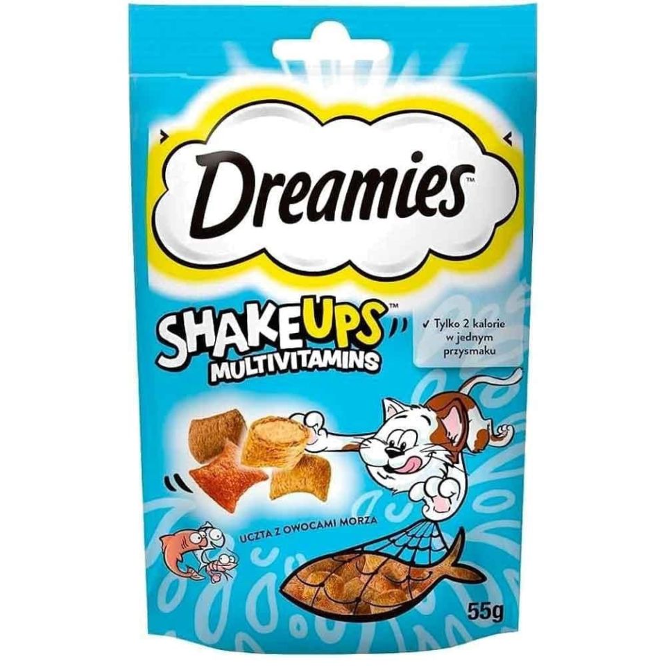 Dreamies ShakeUps Seafood Balıklı ve Karidesli Kedi Ödül  Bisküvisi 55gr
