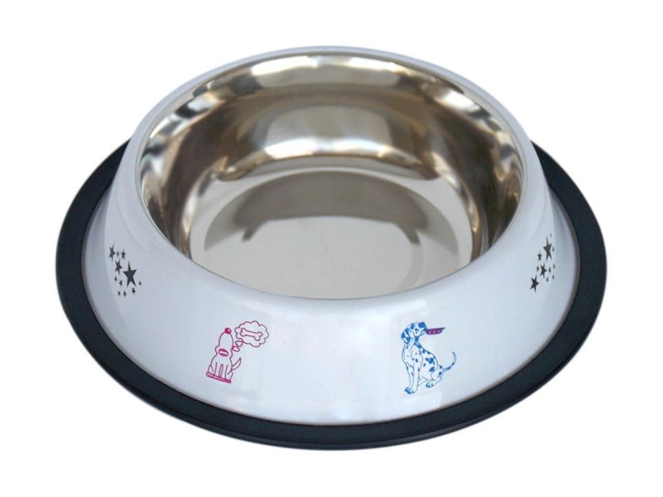 Tommy Köpek Çelik Mama Kabı Beyaz- 24 Oz