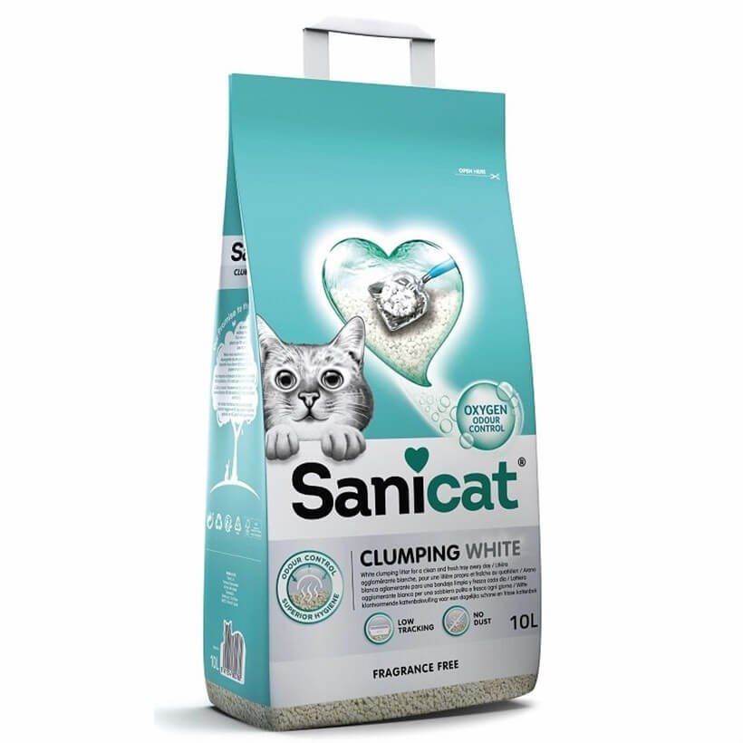 Sanicat Clumping White Kokusuz Topaklanan Kedi Kumu 10 lt