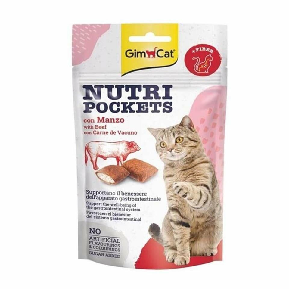 GimCat Nutripockets Biftekli Malt Kedi Ödül Maması 60gr