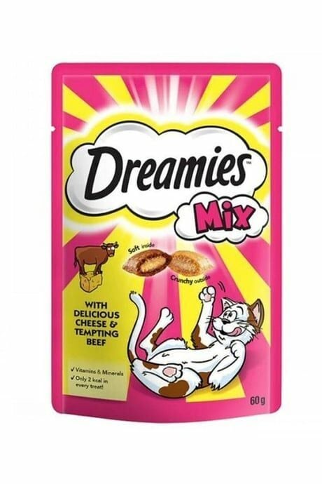 Dreamies Mix İç Dolgulu Sığır Etli ve Peynirli Kedi Ödül Bisküvisi 60gr