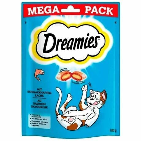 Dreamies Mega Pack İç Dolgulu Somonlu Kedi Ödül Bisküvisi 180gr