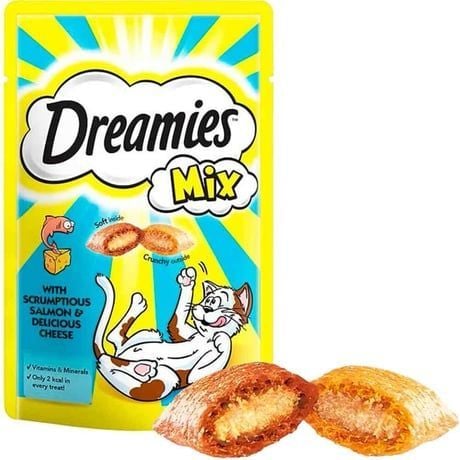 Dreamies Mix İç Dolgulu Somonlu ve Peynirli Kedi Ödül Bisküvisi 60gr