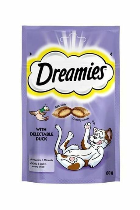Dreamies İç Dolgulu Ördekli Kedi Ödül Bisküvisi 60gr