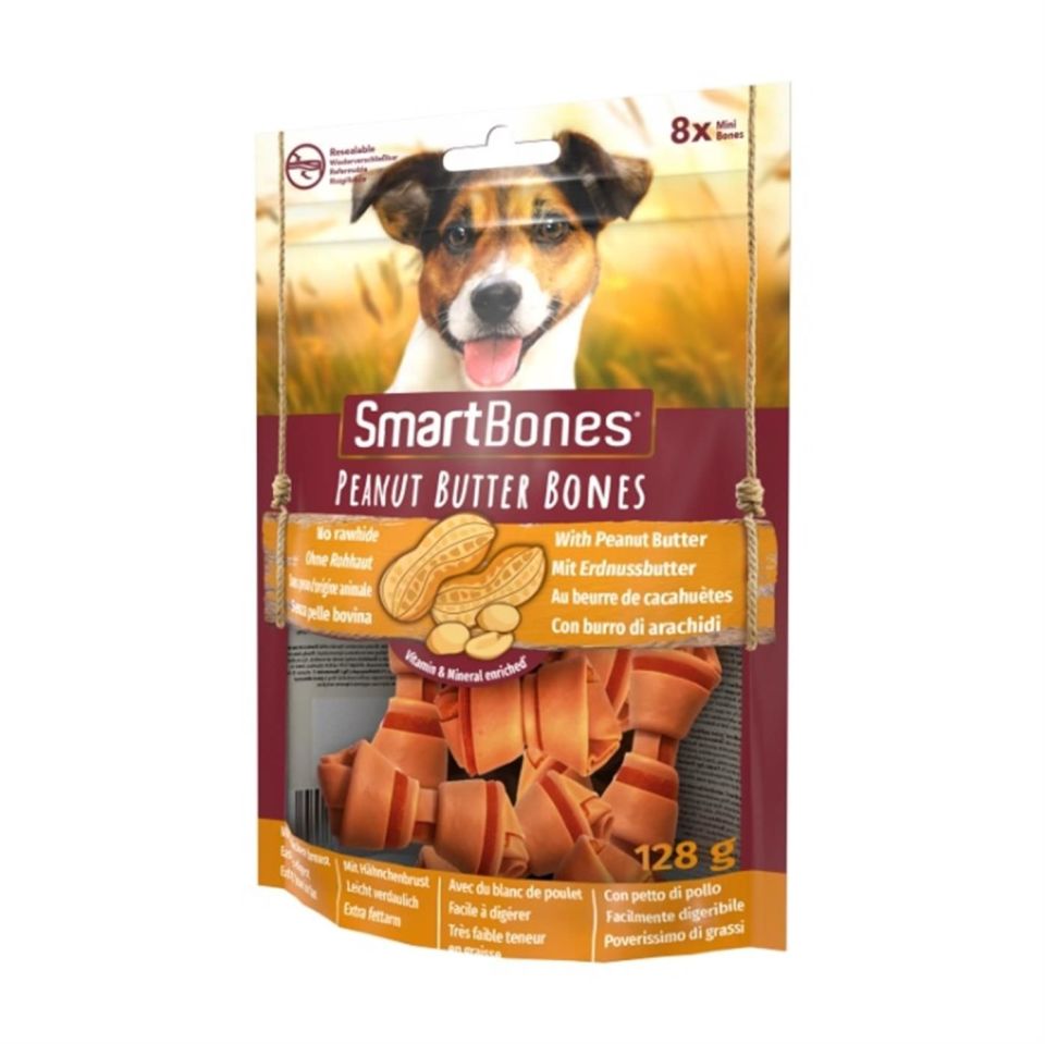 Smart Bones Yer Fıstıklı Küçük Irk Köpek Ödül Maması 128gr (8'li)