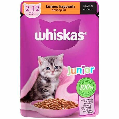 Whiskas Pouch Sos İçinde Kümes Hayvanlı Yavru Kedi Konservesi 85gr