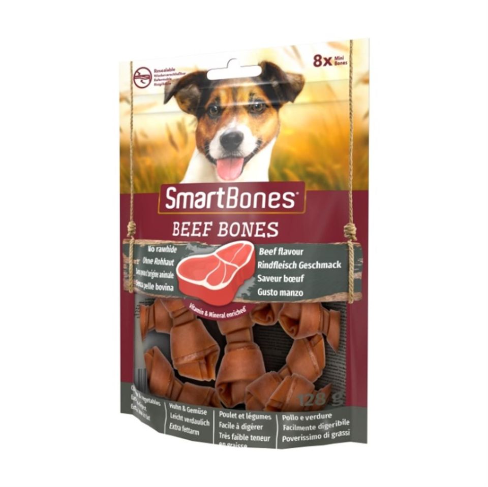 Smart Bones Sığır Etli Küçük Irk Köpek Ödül Maması 128gr (8'li)