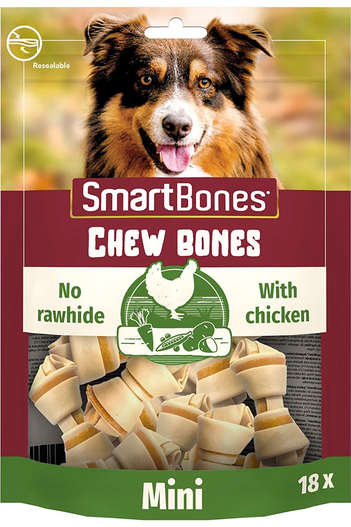 Smart Bones Tavuklu Mini Düğüm Köpek Ödül Kemiği 18 Adet