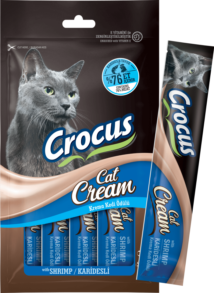 Crocus Karidesli Krema Kedi Ödülü 4x15gr