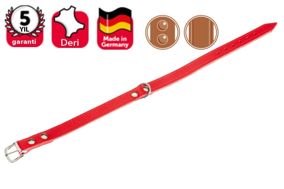 Karlıe Deri Boyun Tasma 57cm Kırmızı