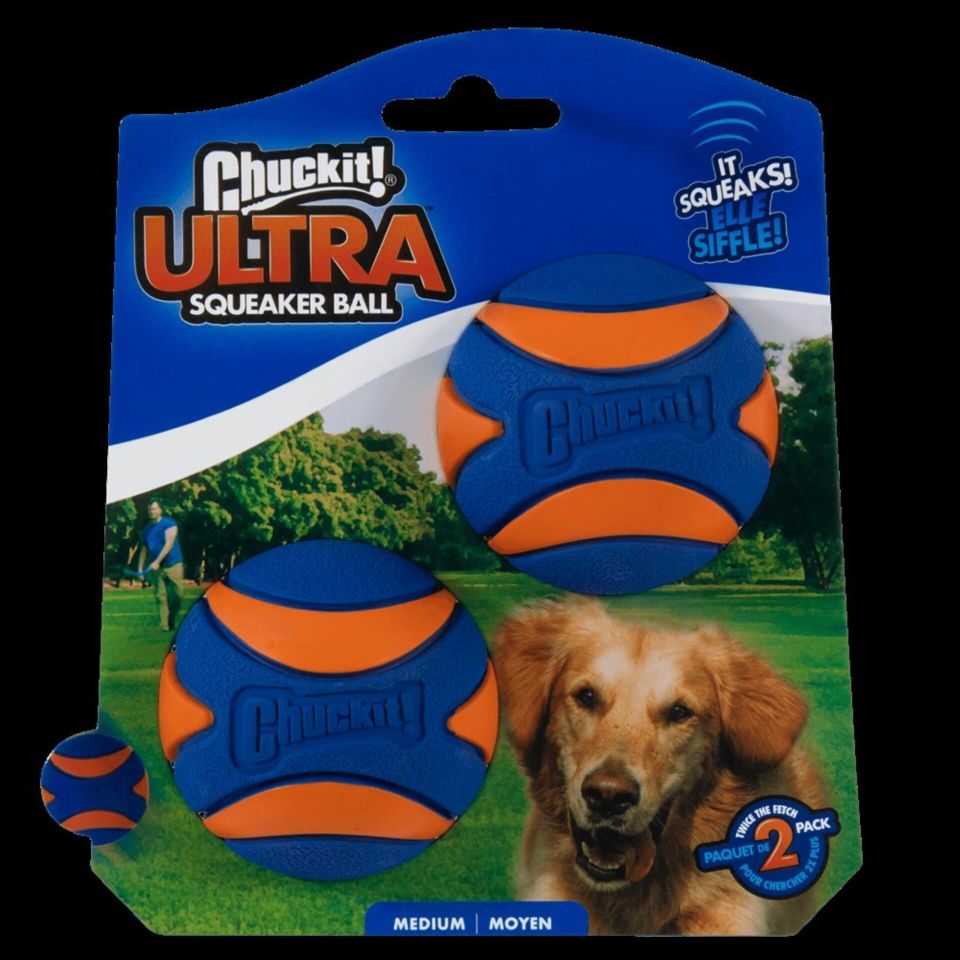 Chuckit! Utra Squeaker 2'li Sesli Köpek Oyun Topu (Orta Boy)