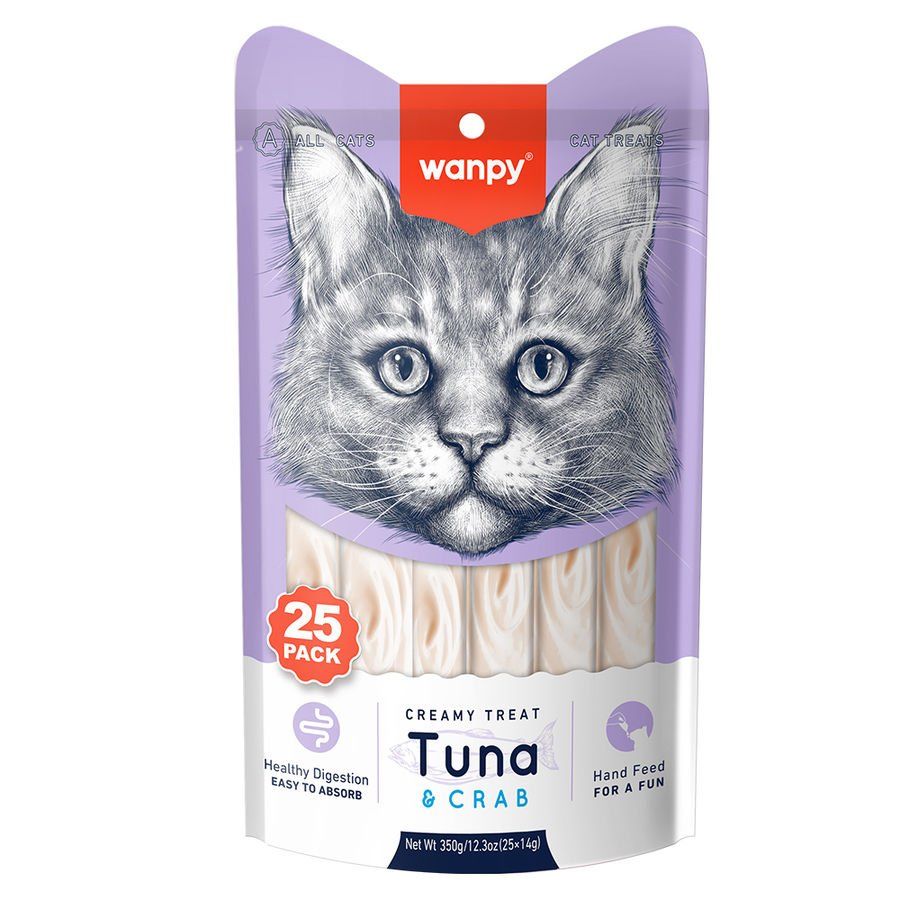 Wanpy Ton Balıklı Yengeçli Krema Kedi Ödül 25x14gr