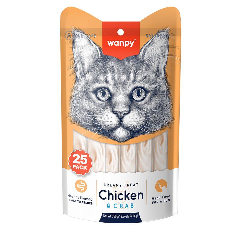 Wanpy Tavuklu Yengeçli Krema Kedi Ödül 25x14gr