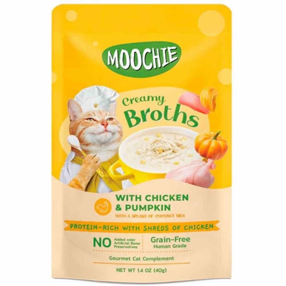 MOOCHIE Parça Tavuk Etli ve Bal Kabaklı Tahılsız Kedi Çorbası 40gr
