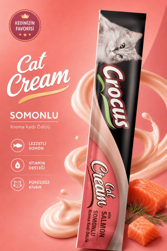Crocus Somonlu Krema Kedi Ödülü 4x15g