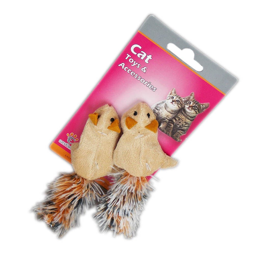 Eastland Kedi Otlu Hışır Peluş Sincap İkili 5 Cm Kedi Oyuncağı