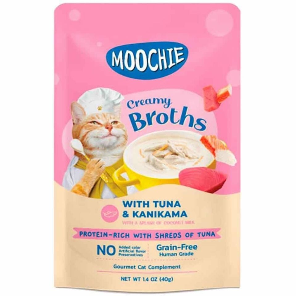 MOOCHIE Parça Ton Balıklı ve Kanikamalı Tahılsız Kedi Çorbası 40gr