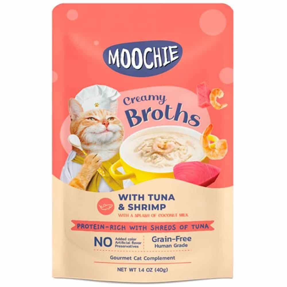 MOOCHIE Parça Ton Balıklı ve Karidesli Tahılsız Kedi Çorbası 40gr