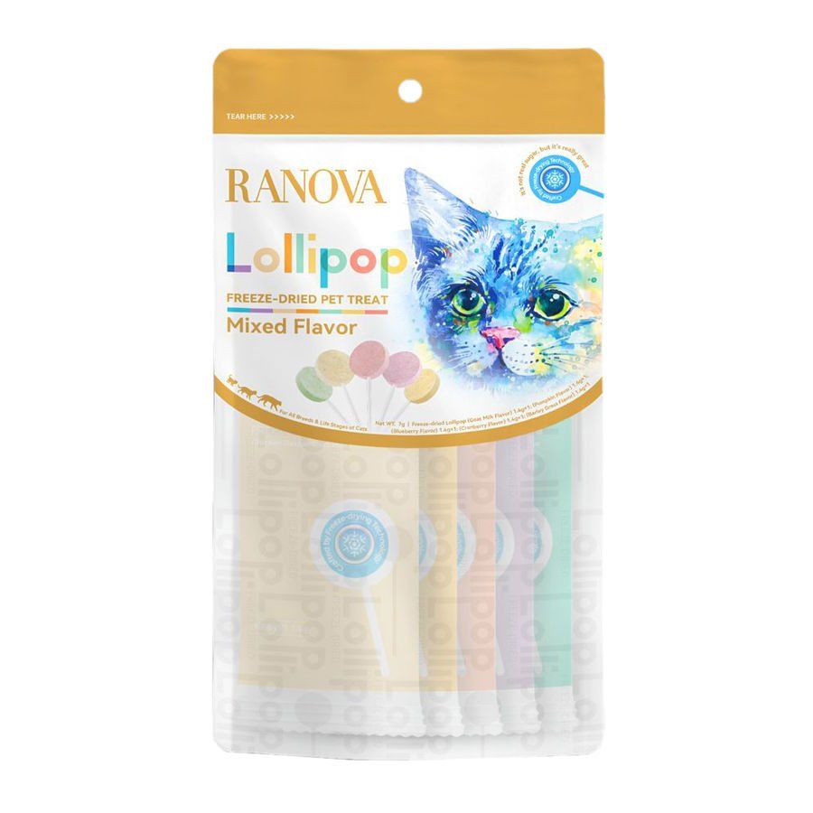 Ranova Kediler için Karışık Lezzetli Lolipop 1.4g 5'li