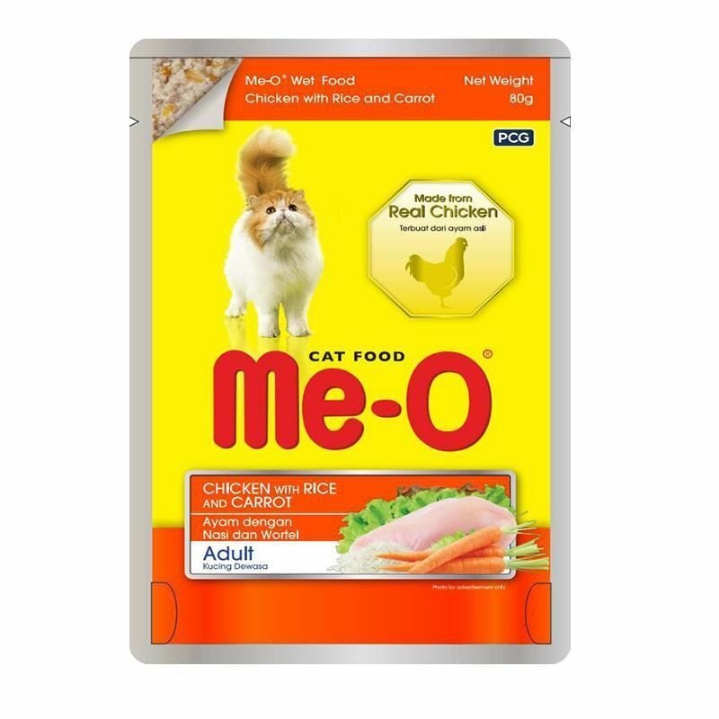 Me-O Pouch Tavuklu Pirinçli Ve Havuçlu Kedi Konservesi 80gr