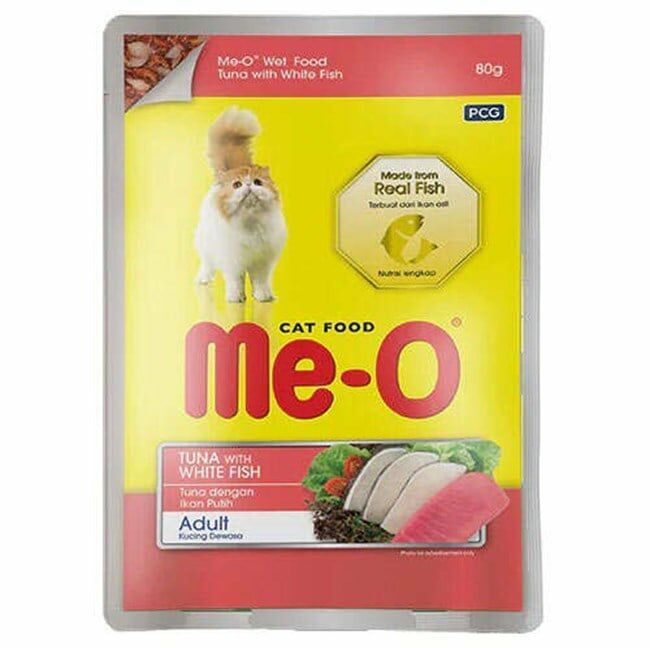Me-O Pouch Jöle İçinde Ton Balıklı Ve Alabalıklı Kedi Konservesi 80gr