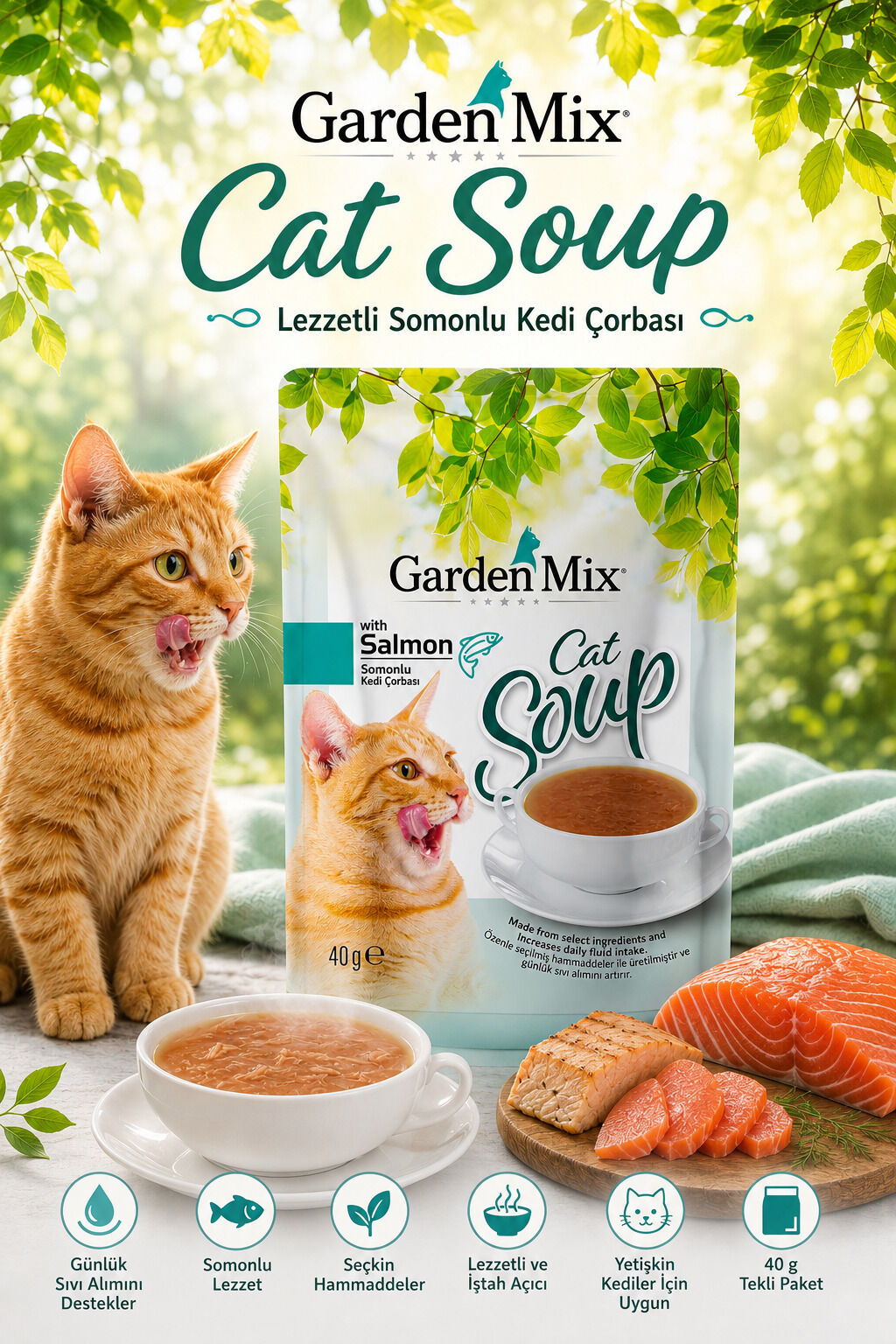 Gardenmix Somonlu Kedi Çorbası 40gr
