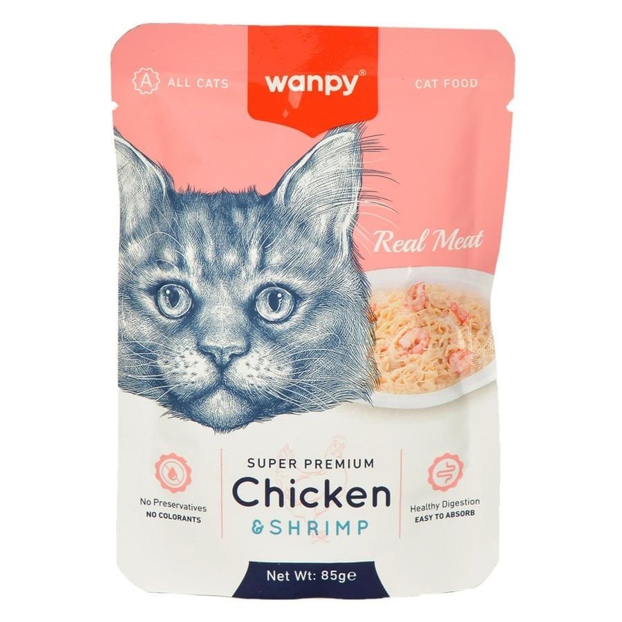 Wanpy 85 gr Pouch Tavuklu Karidesli Yaş Kedi Maması