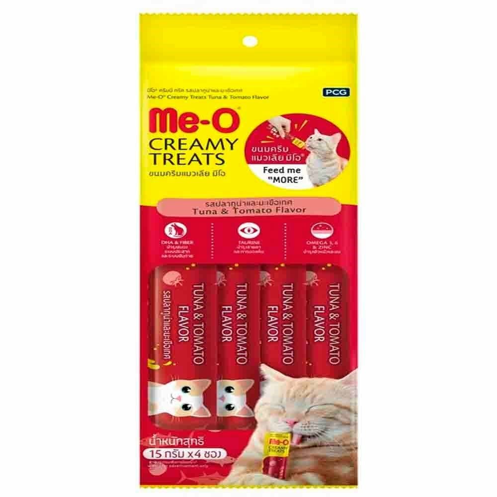 Me-O Creamy Treats Ton Balıklı ve Domatesli Ek Besin ve Kedi Ödülü 4x15gr
