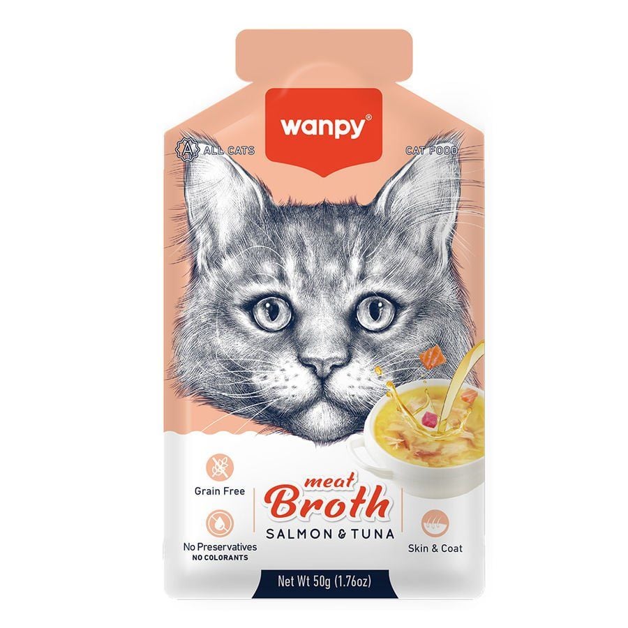 Wanpy Kediler için Somon Ton Balığı Eti Çorbası 50g