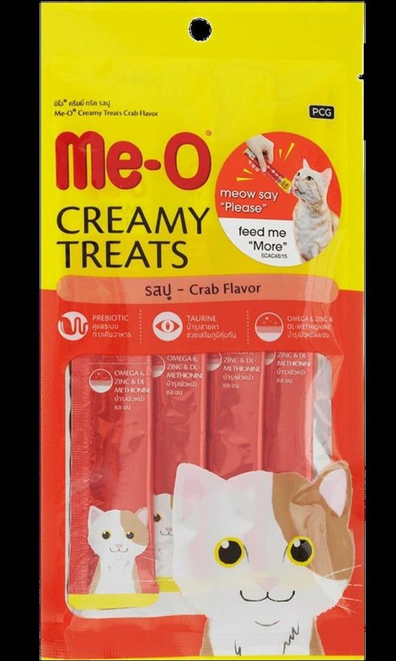 Me-O Creamy Treats Somon Balıklı Ek Besin ve Kedi Ödülü 4x15gr