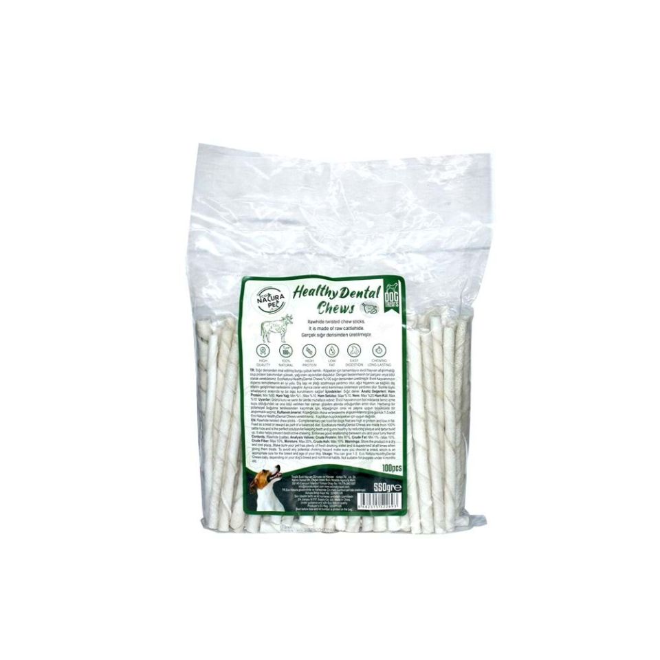 Eco Natura Pet Healty Dental Chews Natural Burgu Kemik 13cm100lü 550Gr