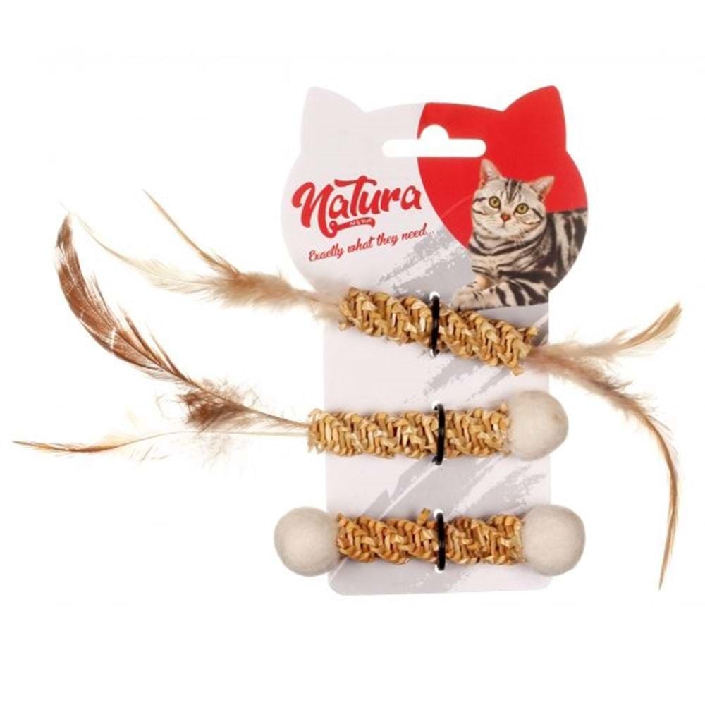 Natura Tüylü Kedi Diş Kaşıma Üçlü Oyuncak