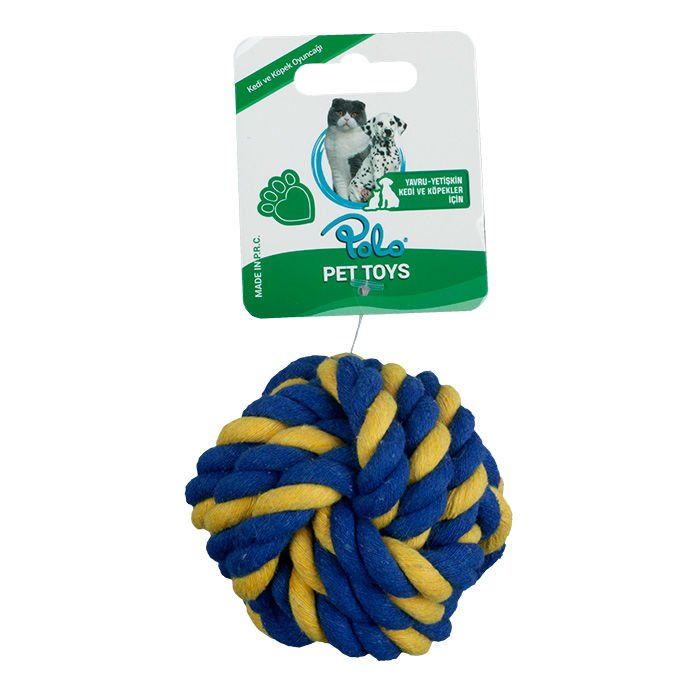 İpli Oyuncak Top Mavi Sarı 7,5Cm