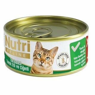Nutri Feline Ton Balıklı, Tavuk Etli, Ciğerli Yetişkin Kedi Konservesi 85gr