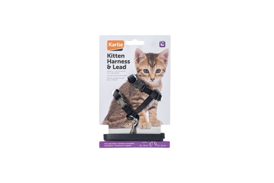 Karlıe Kedi Göğüs Tasması Siyah 120