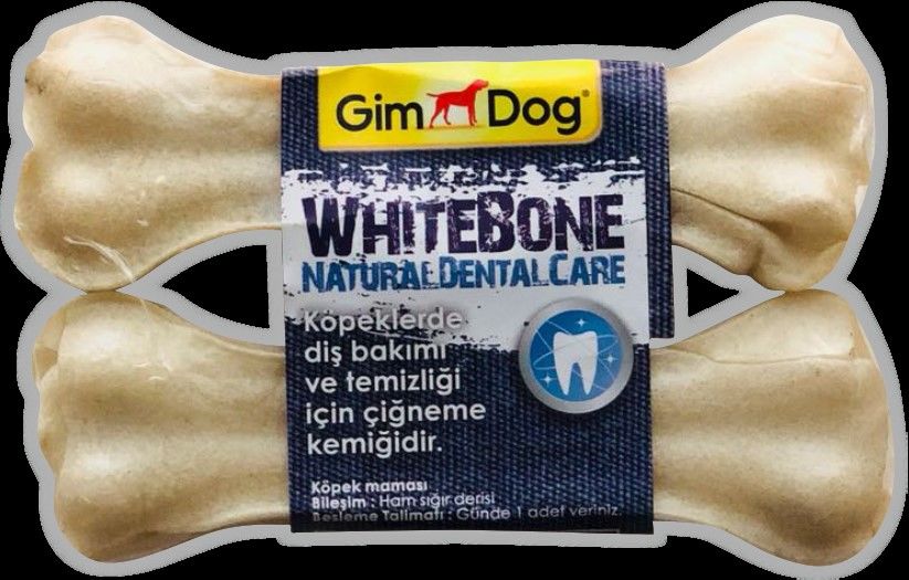GimDog Mordimi Press Köpek Ödül Kemiği (2li) Beyaz 11cm