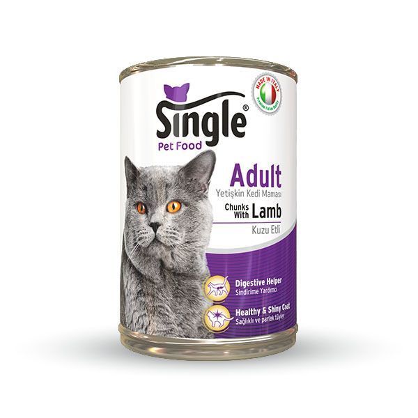 Single Kedi Konserve Kuzu Etli 415Gr