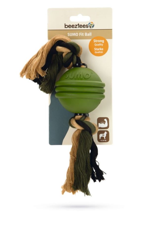 Beeztees İpli Yeşil Top Köpek Oyuncağı 31,8x7,9x7,9