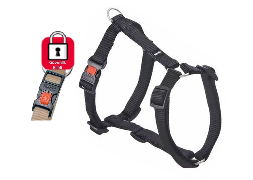 Karlıe Kilitli Göğüs Tasması 35-50cm Siyah