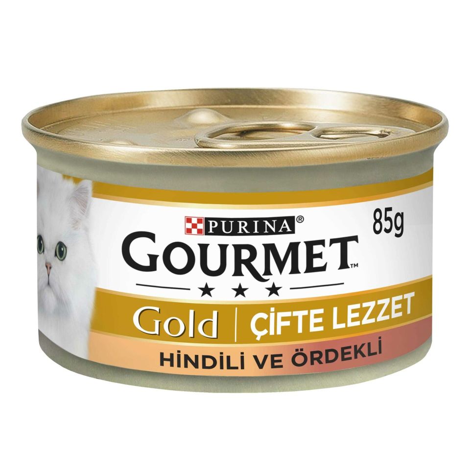 Gourmet Gold Çifte Lezzet Hindi ve Ördek Etli Kedi Konserve Maması 85 Gr