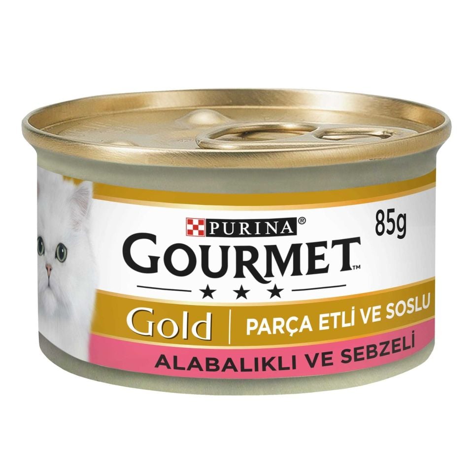 Gourmet Gold Parca Etli ve Soslu Alabalik ve Sebzeli Kedi Konserve Maması 85 Gr