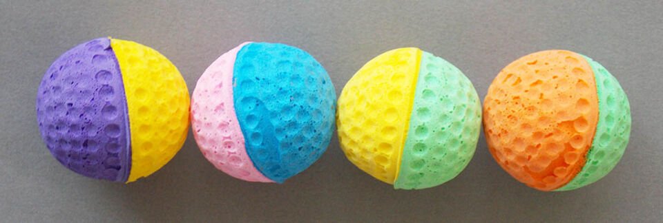 Eastland İki Renkli Sünger Top 4 Adet Kedi Oyuncağı