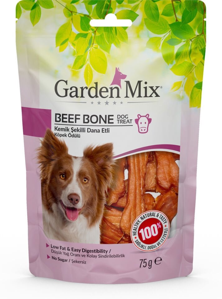 Garden Mix Kemik Şekilli Dana Etli Köpek Ödülü 75 75 Gr