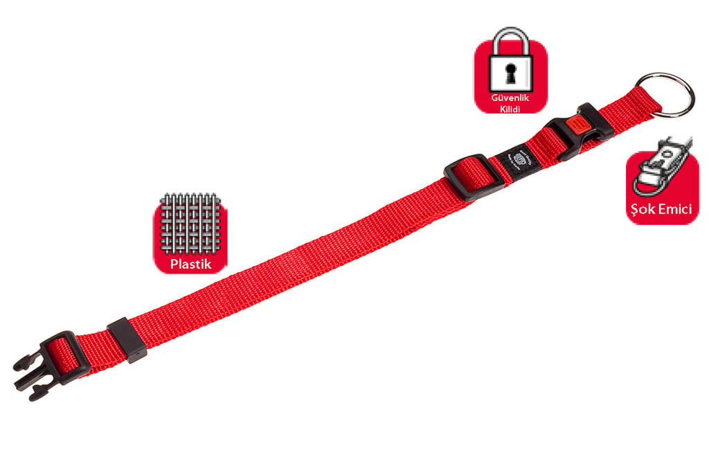 Karlıe Kilitli Boyun Tasması L 45-65 Cm Kırmızı